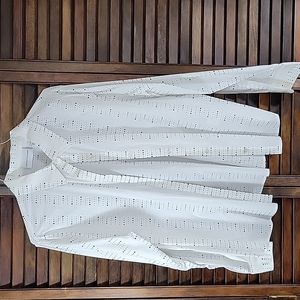 Alfred Drunner Size 16-Long Sleeve Button Front - Black/White - Collared …